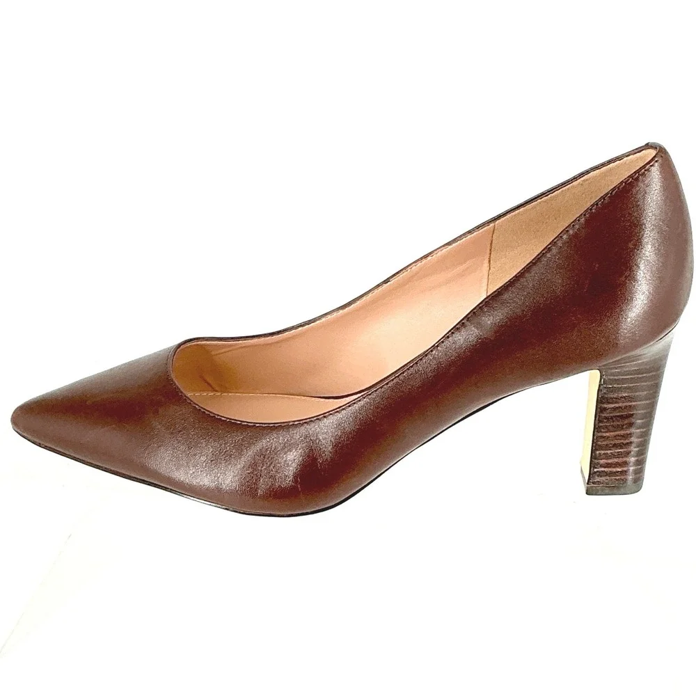 Cole Haan Grand 360 Size 9.5 Brown Leather Pointed Toe Heel Pumps NEW Mylah $130